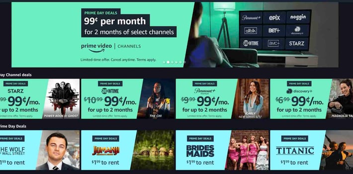Amazon Prime streaming channel deals